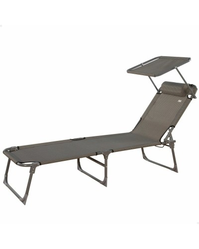 Tumbona Aktive Gris 193 x 53 x 30 cm Plegable Parasol