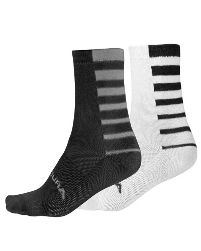 Pacco di calzini Endura Coolmax Stripe 2-P Nero 2 Pezzi