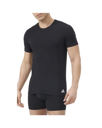 T-shirt med kortärm Herr Adidas Crew 2P Active Flex Svart