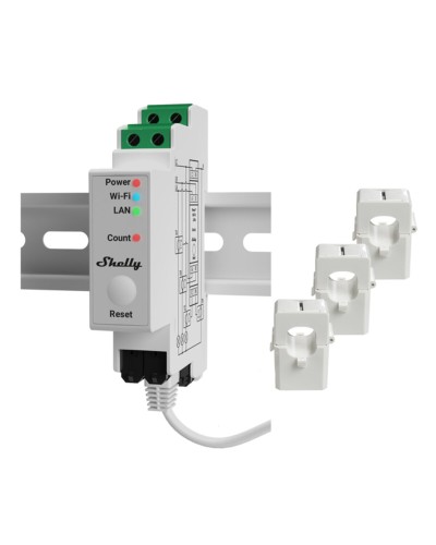 Wi-Fi strömbrytarmodul Shelly PRO 3EM 120A Wi-Fi