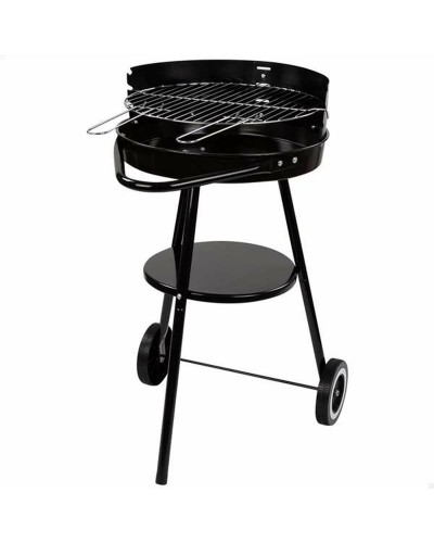 Barbecue a Carboni con Ruote Aktive Textilene 42 x 76,5 cm Nero