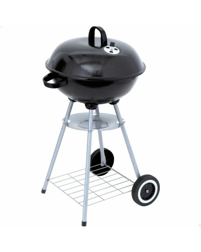 Holzkohlegrill mit Rädern Aktive 46 cm kreisförmig Schwarz mit Deckel