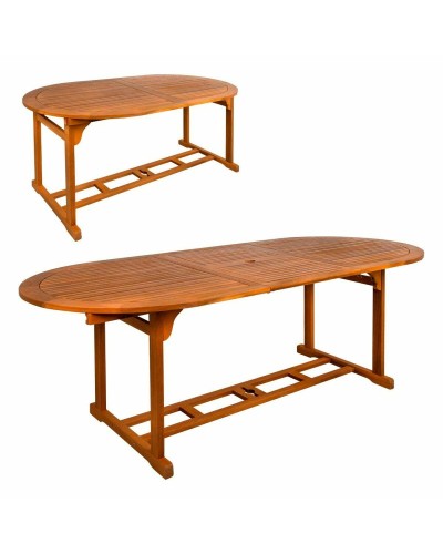 Verlengbare Tafel Aktive Acacia Uitschuifbaar Ovaalvormig 200 x 100 x 74 cm