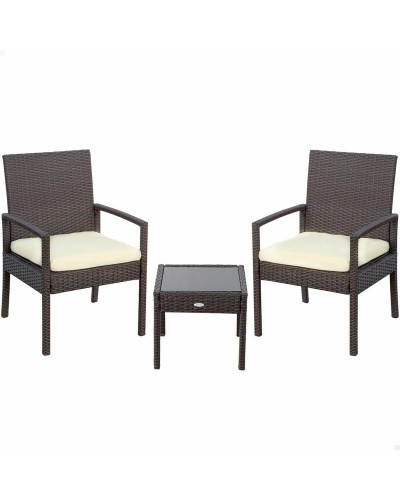 Table Set with 2 Armchairs Aktive 54,5 x 56 x 79 cm