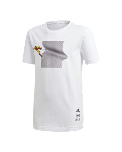 Camiseta de Manga Corta Infantil Adidas Blanco