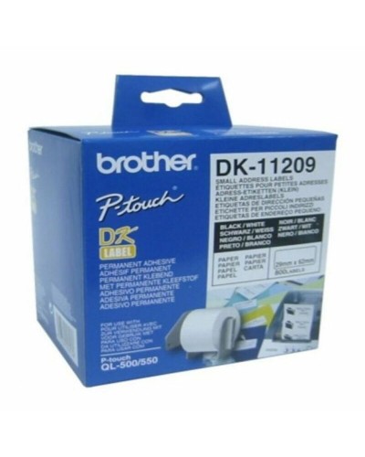 Tulostintarrat Brother DK11209 62 x 29 mm Valkoinen Musta/valkoinen