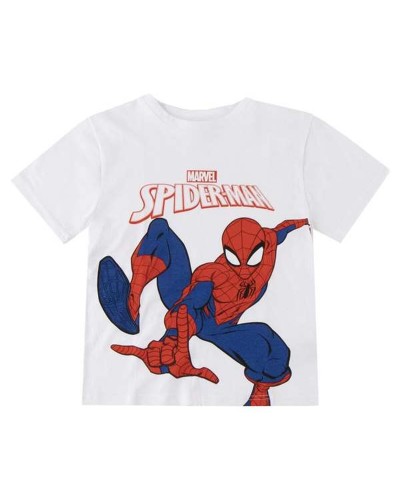 Barn T-shirt med kortärm Spider-Man Vit