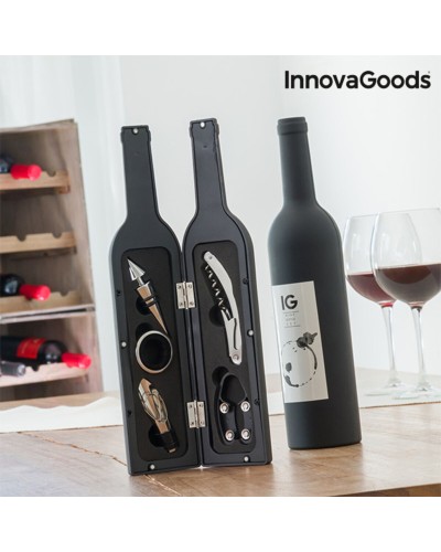 Boîte à Bouteille de Vin InnovaGoods Noir Acier inoxydable (Reconditionné B)