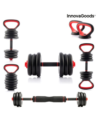 6 in 1 Verstellbarer Hantelsatz mit Trainingsanleitung Sixfit InnovaGoods   Eisen (Restauriert B)