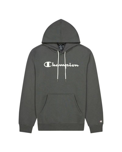 Herren Sweater mit Kapuze Champion Script Logo Print Hellgrau