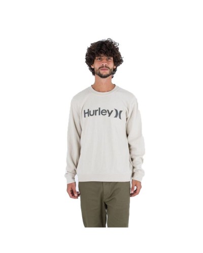 Men’s Sweatshirt without Hood Hurley OO Solid Summer White Natural