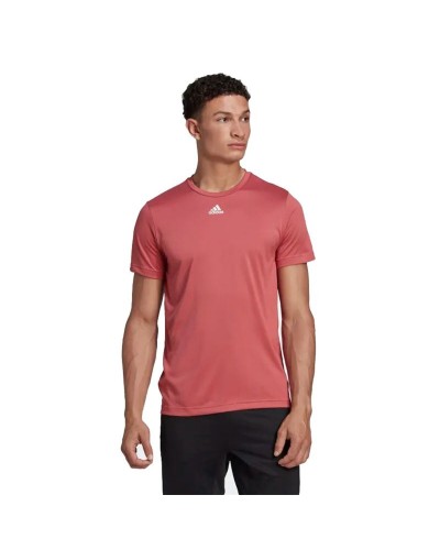 Heren-T-Shirt met Korte Mouwen Adidas 3stripes Scharlakenrood