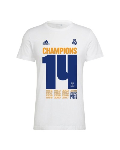 Men’s Short Sleeve T-Shirt Real Madrid C.F. Champions 2022 White