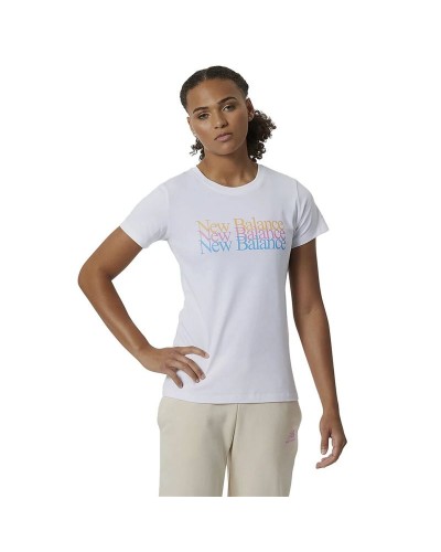 Women’s Short Sleeve T-Shirt New Balance Essentials Celebrate W White