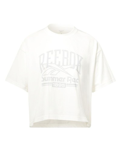 Maglia a Maniche Corte Donna Reebok Graphic Logo Bianco