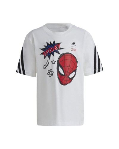 Child's Short Sleeve T-Shirt Adidas Marvel Spider-Man White