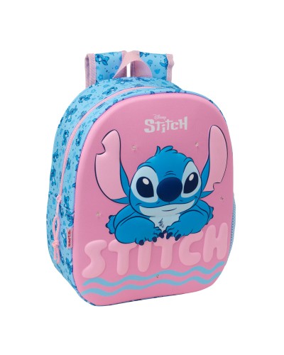 Mochila Escolar Lilo & Stitch Rosa Azul claro 27 x 33 x 10 cm