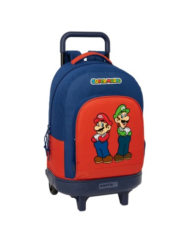 Schulrucksack Super Mario Mamma mia Rot Marineblau 33 x 45 x 22 cm