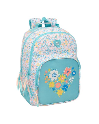 Schulrucksack Moos Fiori Bunt 32 x 42 x 15 cm