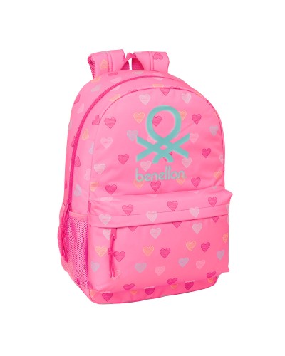Skolryggsäck Benetton Heart Rosa 30 x 46 x 14 cm