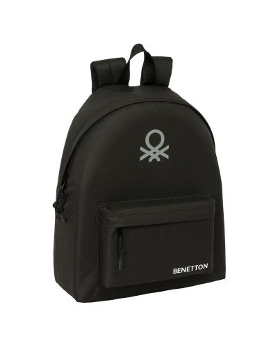 Mochila Escolar Benetton Negro Negro 33 x 42 x 15 cm