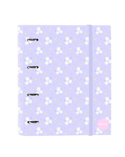Carpeta de anillas Safta Bouquet Rosa Lila 27 x 32 x 3.5 cm