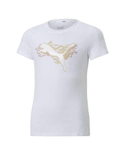 Child's Short Sleeve T-Shirt Puma Alpha White