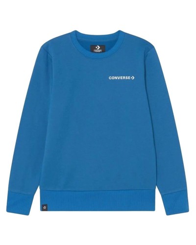 Sudadera sin Capucha Niño Converse WordMark Crew Azul