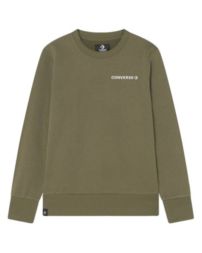 Felpa senza Cappuccio Bambino Converse Wordamark Verde scuro
