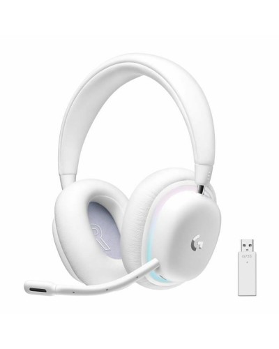 Hörlurar med Mikrofon Logitech G735 Vit Blå/Vit