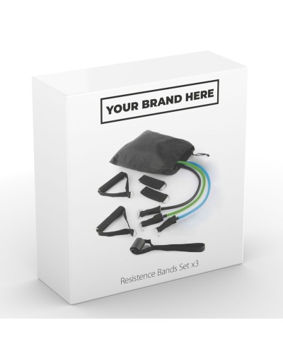 Set di Bande di Resistenza con Accessori e Manuale per gli Esercizi White Label 3 Unità (Ricondizionati B)