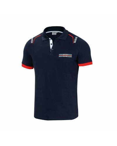 Herenpolo met Korte Mouwen Sparco Martini Racing Marineblauw