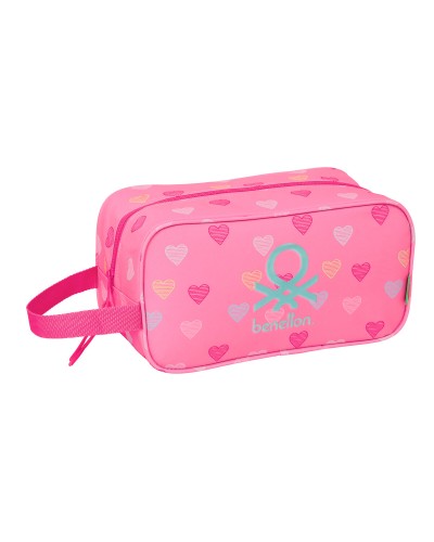 Travel Slipper Holder Benetton Heart Pink 29 x 15 x 14 cm