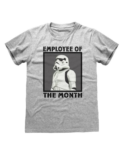 T-Shirt met Korte Mouwen Star Wars Employee of the Month Grijs Uniseks