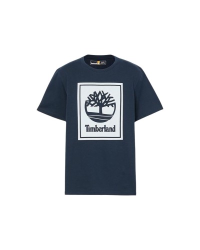 Maglia a Maniche Corte Uomo Timberland Stack Logo Nero