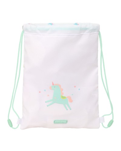 Rugtas met Koordjes Safta Unicornio Beige 26 x 34 x 1 cm