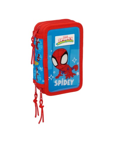Portatodo Spider-Man Azul Rojo 12,5 x 19,5 x 5,5 cm 37 Piezas