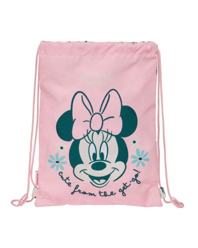 Bolsa Mochila con Cuerdas Minnie Mouse Minty Rosa 26 x 34 x 1 cm
