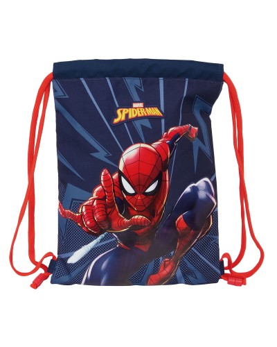 Sac à dos serré par des ficelles Spider-Man Bleu 26 x 34 x 1 cm
