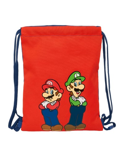 Bolsa Mochila con Cuerdas Super Mario Mamma mia Rojo Azul marino 26 x 34 x 1 cm