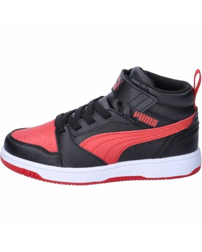 Zapatillas Deportivas Infantiles Puma Rebound V6 Mid Negro Rojo