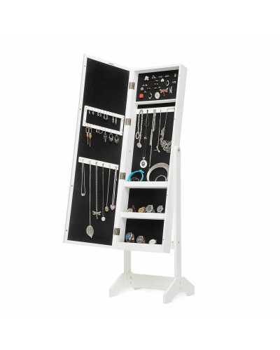 Armoire à Bijoux sur Pied avec Miroir et LED InnovaGoods Blanc Bois Plastique (Reconditionné A)