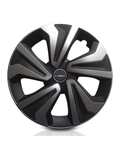 Tapacubos Goodyear GOD9085 Negro Bicolor Plata 15" (4 Unidades)