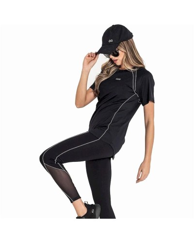 Damen Kurzarm-T-Shirt Ditchil Avis Schwarz Fitness