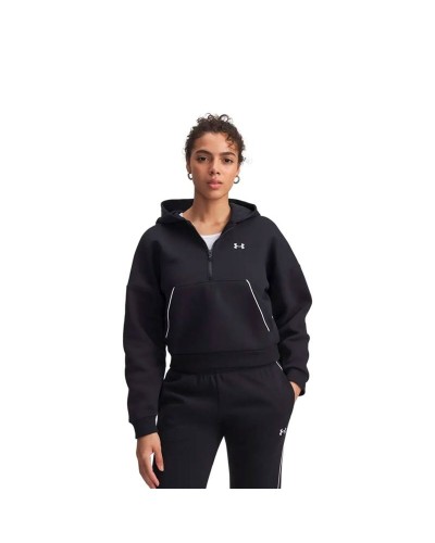 Sudadera con Capucha Mujer Under Armour Rival Flc Piped Hz Negro