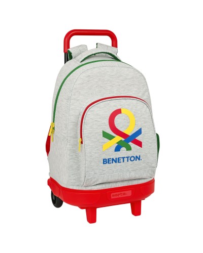 Mochila Escolar con Ruedas Benetton Pop Gris (33 x 45 x 22 cm)