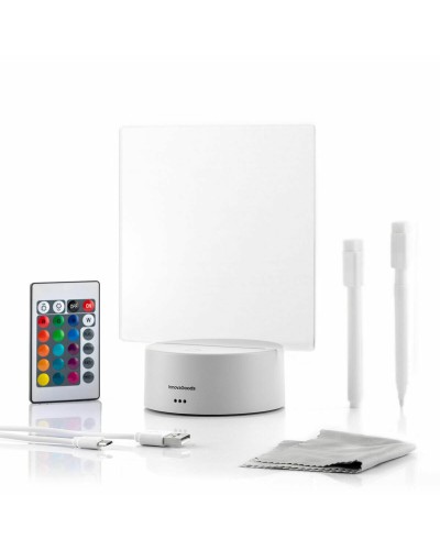 Lavagna a LED per Appunti e Messaggi LED InnovaGoods Grigio Trasparente (Ricondizionati A)