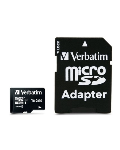 Carte Mémoire Micro SD avec Adaptateur Verbatim Premium 16 GB