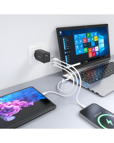 Väggladdare Aisens ASCH-65W3P073-BK Svart