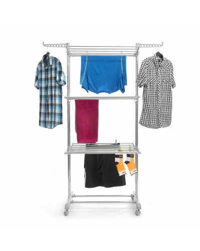 Vertikalt hopfällbart torkställ med hjul Folver InnovaGoods   24 Stänger Metall (Renoverade B)